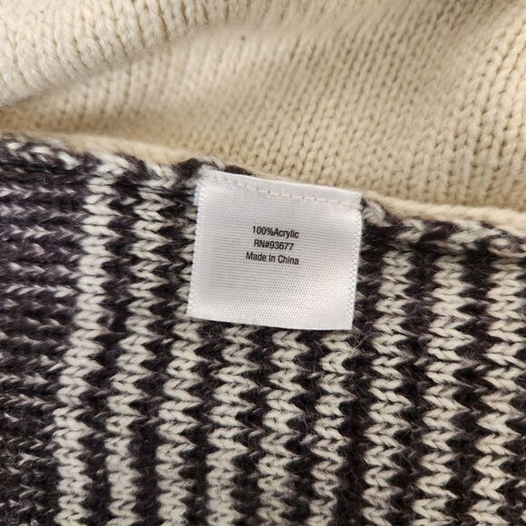 ana A New Approach Striped Knit Cardigan Cream and Black Size Small - Picture 5 of 10